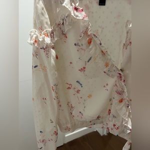 Aqua floral shirt NWOT